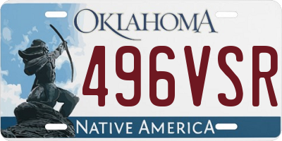 OK license plate 496VSR