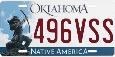 OK license plate 496VSS