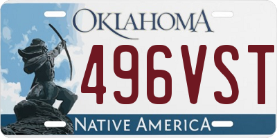 OK license plate 496VST