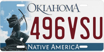 OK license plate 496VSU