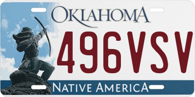 OK license plate 496VSV