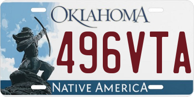 OK license plate 496VTA