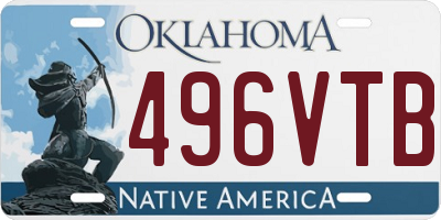 OK license plate 496VTB
