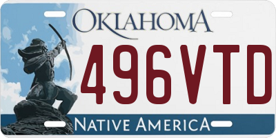 OK license plate 496VTD