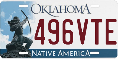 OK license plate 496VTE