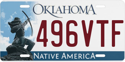 OK license plate 496VTF