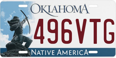 OK license plate 496VTG
