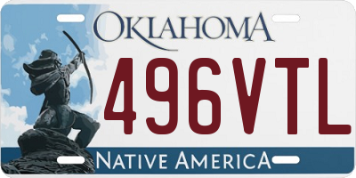 OK license plate 496VTL