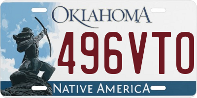 OK license plate 496VTO