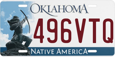 OK license plate 496VTQ