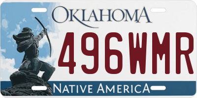 OK license plate 496WMR