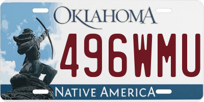 OK license plate 496WMU