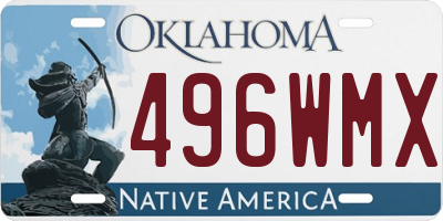 OK license plate 496WMX