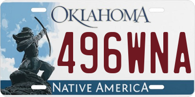 OK license plate 496WNA