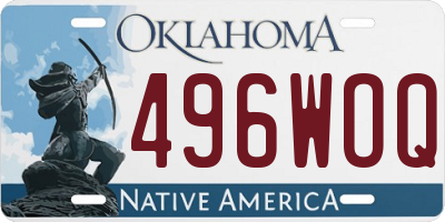 OK license plate 496WOQ