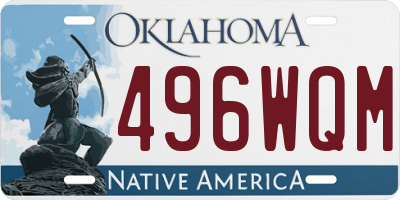 OK license plate 496WQM