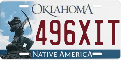 OK license plate 496XIT