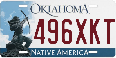 OK license plate 496XKT