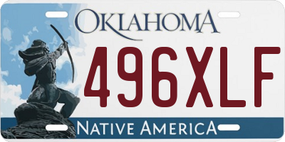 OK license plate 496XLF