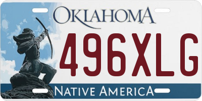 OK license plate 496XLG