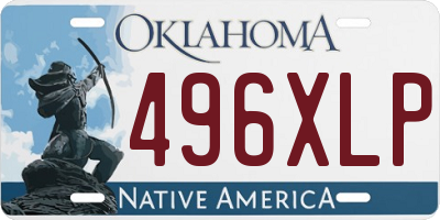 OK license plate 496XLP