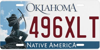 OK license plate 496XLT