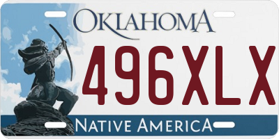 OK license plate 496XLX