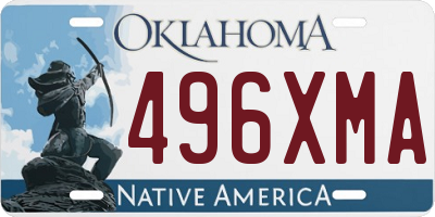 OK license plate 496XMA