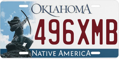OK license plate 496XMB
