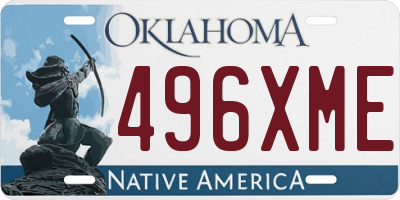 OK license plate 496XME