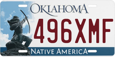 OK license plate 496XMF