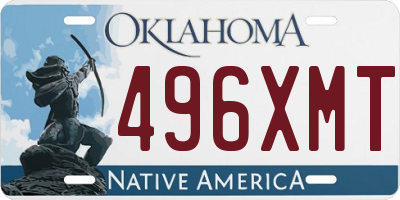 OK license plate 496XMT