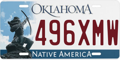 OK license plate 496XMW