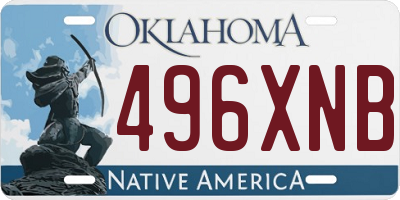OK license plate 496XNB