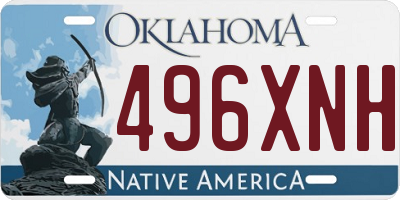OK license plate 496XNH