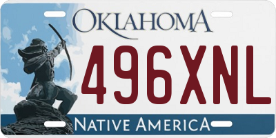 OK license plate 496XNL