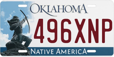 OK license plate 496XNP