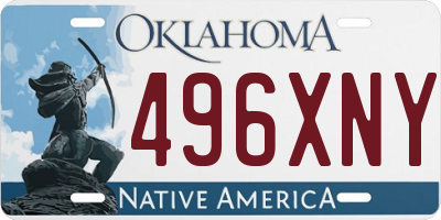 OK license plate 496XNY