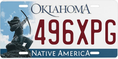 OK license plate 496XPG