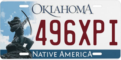 OK license plate 496XPI