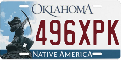 OK license plate 496XPK