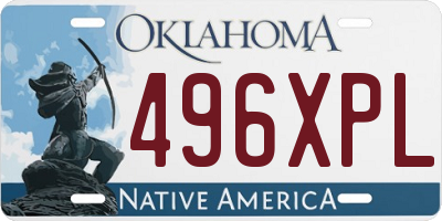 OK license plate 496XPL