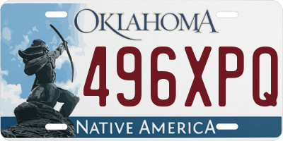 OK license plate 496XPQ