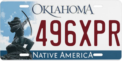 OK license plate 496XPR
