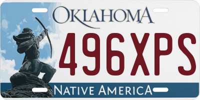 OK license plate 496XPS