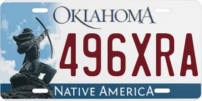 OK license plate 496XRA