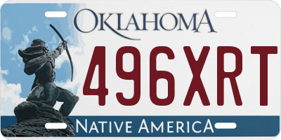 OK license plate 496XRT