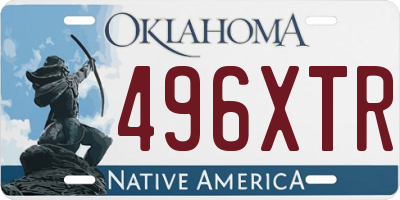 OK license plate 496XTR