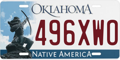 OK license plate 496XWO