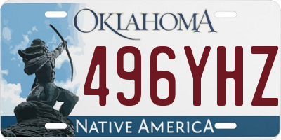 OK license plate 496YHZ
